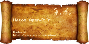 Hatos Agenór névjegykártya